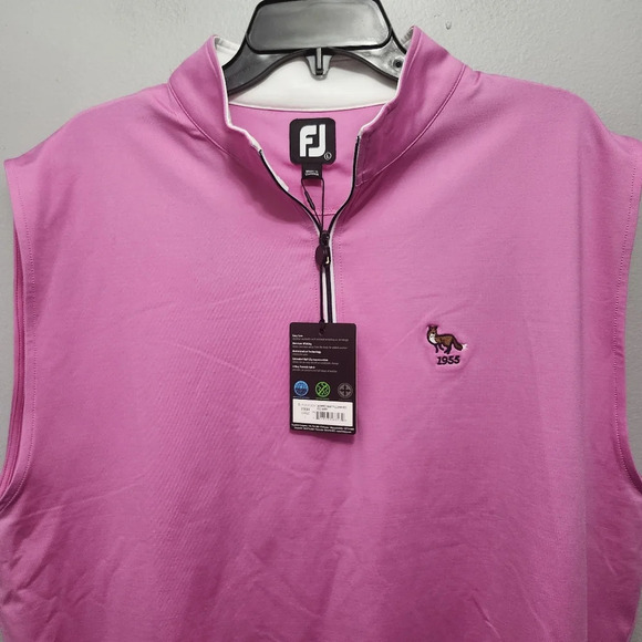 Footjoy men's gathered waist pullover vest iced berry pink size large go… - Picture 2 of 8